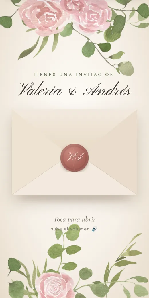 Demo de boda: sobre con sello